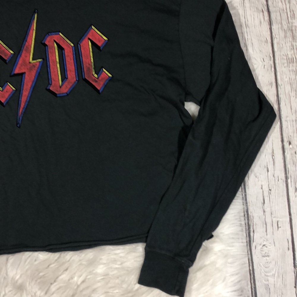 Daydreamer AC/DC Graphic Crop Band Long Sleeve Top - Picture 7 of 12